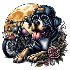 A dog design drawing graphic with a tongue out and cat design drawing graphics and words eyecatching realistic eyecatching Illustrative vector.