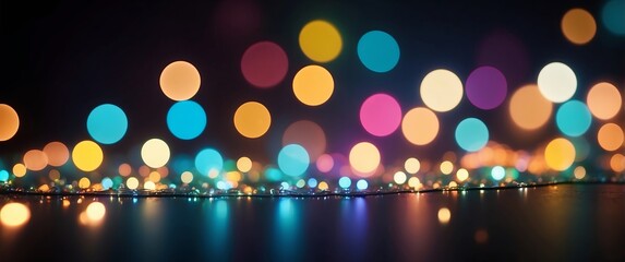 A vibrant, abstract image of colorful bokeh lights that create a festive and whimsical atmosphere, perfect for celebrations and holiday events