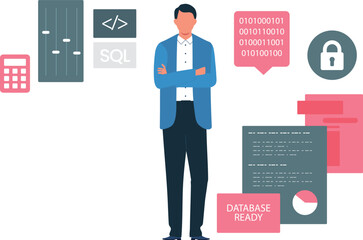 The boy is showing different coding.