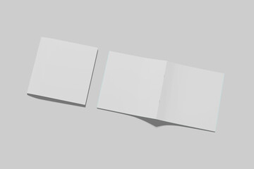 Blank Square Brochure White