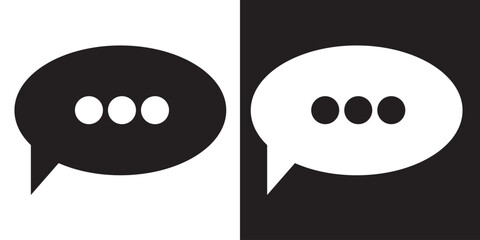 Speech bubble sign and symbol vector illustration. Chat, comment or message Speech Bubble icon.  flat style icon isolated on white background.