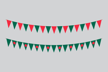 Fototapeta premium Flags isolated. Bangladesh paper bunting. flags birthday, anniversary, celebrate event.