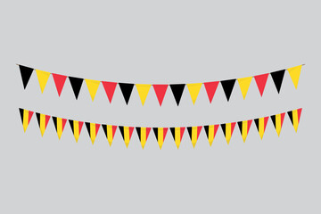 Flags isolated. Belgium paper bunting. flags birthday, anniversary, celebrate event.