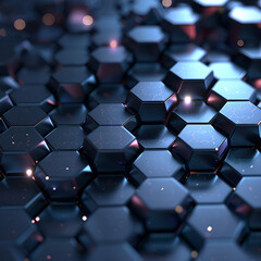 Obraz premium Abstract background hexagon pattern with glowing lights