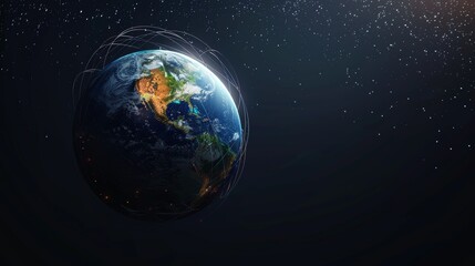 Obraz premium A dynamic composition showing the Earth rotating, with the equator line moving across the continents, emphasizing the Earth's spherical shape and the concept of time zones