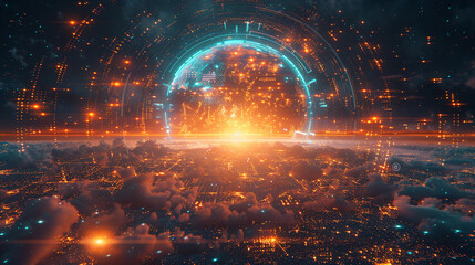 Fototapeta premium world futuristic hight tech corporate business technology background
