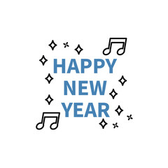 happy new year concept line icon. Simple element illustration. happy new year concept outline symbol design.