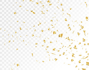 Realistic golden celebration confetti background