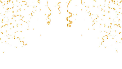 Obraz premium Celebration background template with confetti and gold ribbons. luxury greeting rich card. Vector illustration