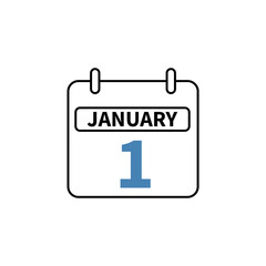 january 1st concept line icon. Simple element illustration. january 1st concept outline symbol design.