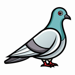 pigeon color bird vector silhouette illustration svg file
