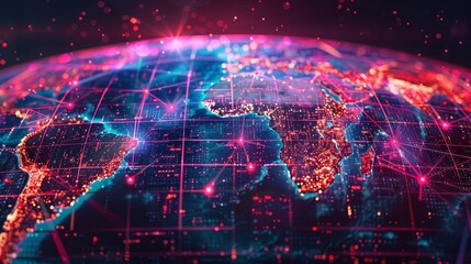 Fototapeta premium An abstract representation of Earth as a mosaic sphere, made up of colorful tiles representing different cultures, languages, and traditions, celebrating global diversity.