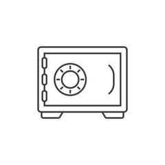 Metal bank safe icon in flat style. Money vault vector illustration on isolated background. Storage sign business concept.