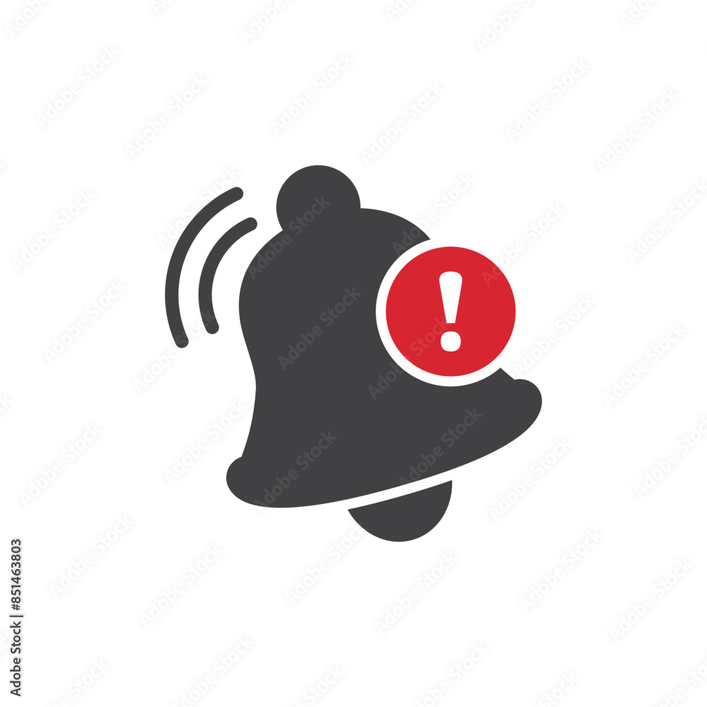 Poster notification bell icon in flat style. incoming inbox message vector illustration on isolated backgro