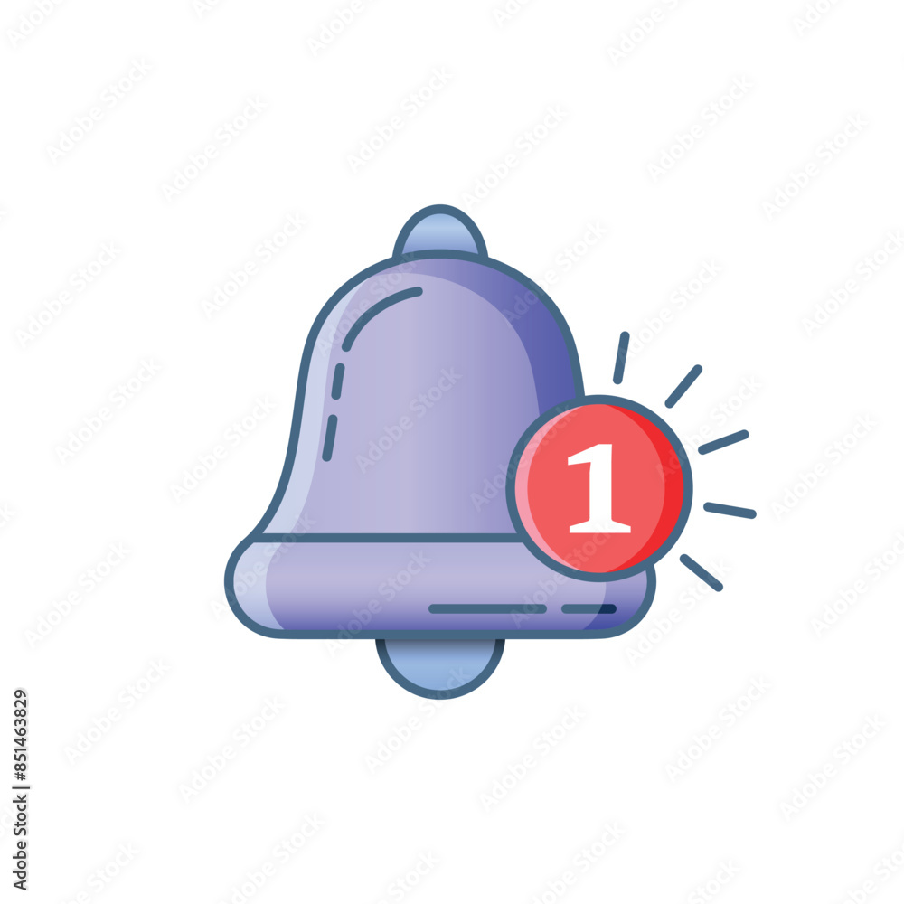 Poster notification bell icon in flat style. incoming inbox message vector illustration on isolated backgro