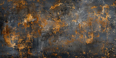 Naklejka premium Abstract Texture with Gold and Black Splashes
