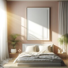 A room style interior set design with A bed in bedroom style interior set design and plants informative Vibrant.
