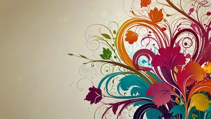 Abstract Floral Swirls Background