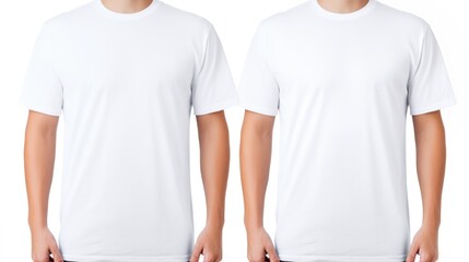 young man in stylish t-shirt on white background. 
