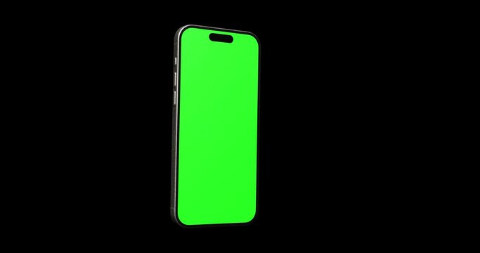 mockup 3d video animation of an iphone smartphone chroma green screen background isolated app social media tracking