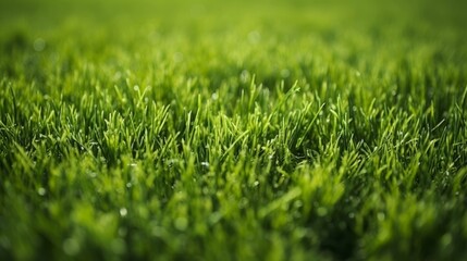 Naklejka premium Vivid green grass texture for soccer field, ideal for football teams and sports enthusiasts