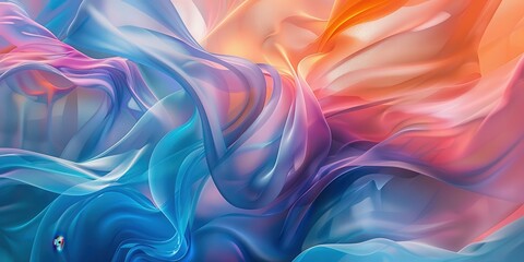 Fototapeta premium Abstract Flowing Fabric in Vibrant Hues