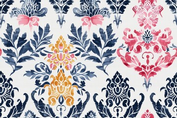 Abstract seamless pattern of ink textures on cloth, suitable for textile prints and backgrounds