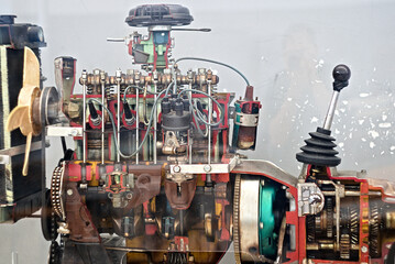 Internal combustion engine sectioned for educational puprose