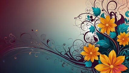Abstract Floral Swirls Background