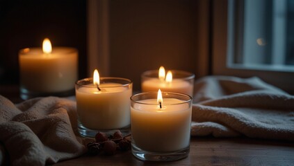 christmas candle and christmas tree