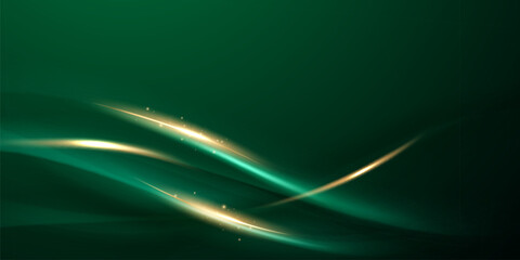 green abstract background design with elegant golden elements vector illustration