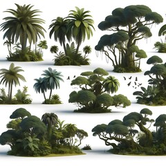 A collection of tree design graphics and plants unique unique professional.