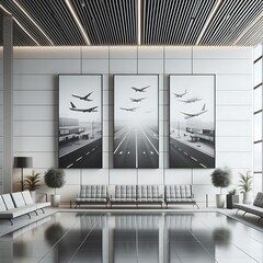 A commercial center space interior room with Modern commercial building interior with A large white floor and Modern commercial building interior with A large white floor.