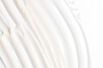 Beauty Cream Texture. White lotion, moisturizer, skin care cosmetics application background.