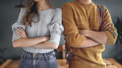 ケンカする男女