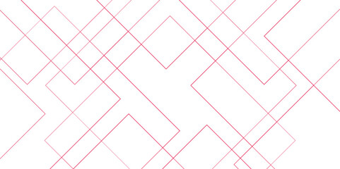 Abstract Red Geometric squares with Futuristic digital design. Modern architecture white and red color technology concept with geometric line. Simple block background with lines