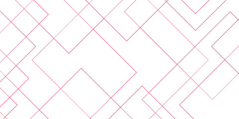 Abstract Red Geometric squares with Futuristic digital design. Modern architecture white and red color technology concept with geometric line. Simple block background with lines