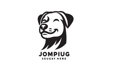 create a vector silhouette image of dog logo style