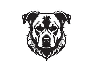 create a vector silhouette image of dog logo style