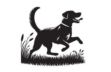 create a vector silhouette image of dog logo style