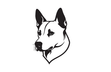 create a vector silhouette image of dog logo style