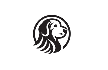 create a vector silhouette image of dog logo style