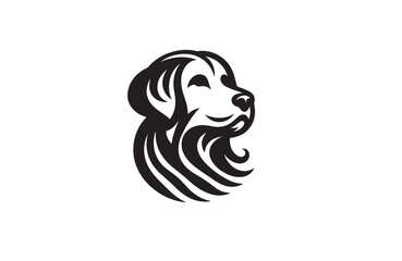 create a vector silhouette image of dog logo style