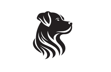 create a vector silhouette image of dog logo style