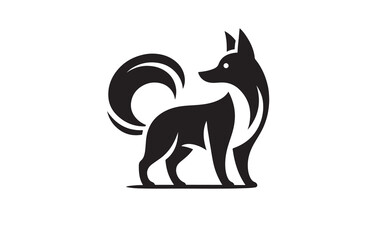 create a vector silhouette image of dog logo style