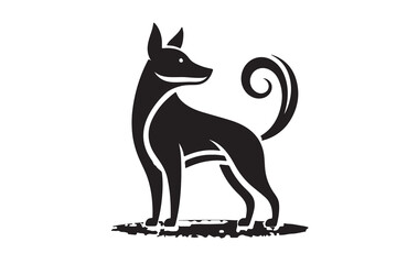 create a vector silhouette image of dog logo style