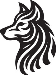 create a vector silhouette image of dog logo style