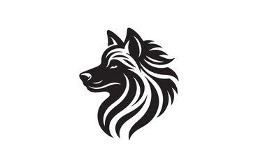 create a vector silhouette image of dog logo style