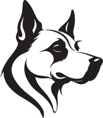 create a vector silhouette image of dog logo style