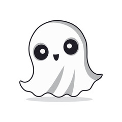 Fototapeta premium cute ghost halloween tshirt sticker vector illustration template design